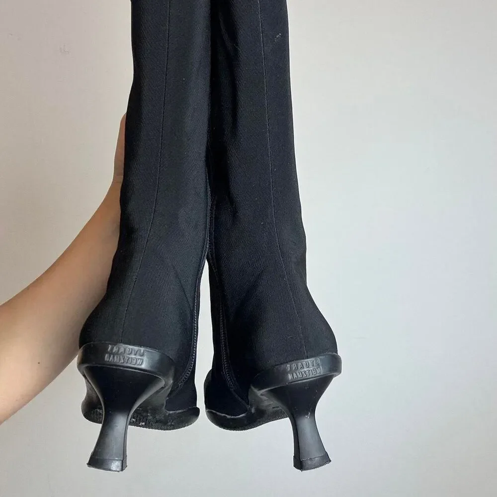 Stuart WeitzmanVintage 90s Y2K Square Toe and Kitten Heel Boots Made in Spain - Picture 5 of 7